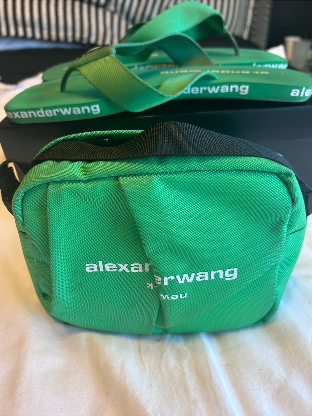 Alexander Wang Green Nylon Belt Bag with Black Strap
